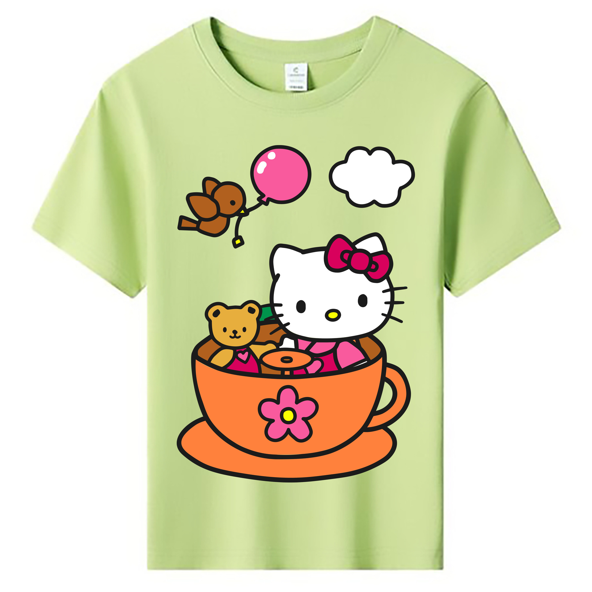 （画像用） Hello Kitty ハローキティ 綿100％キッズTシャツ（フロントプリント）